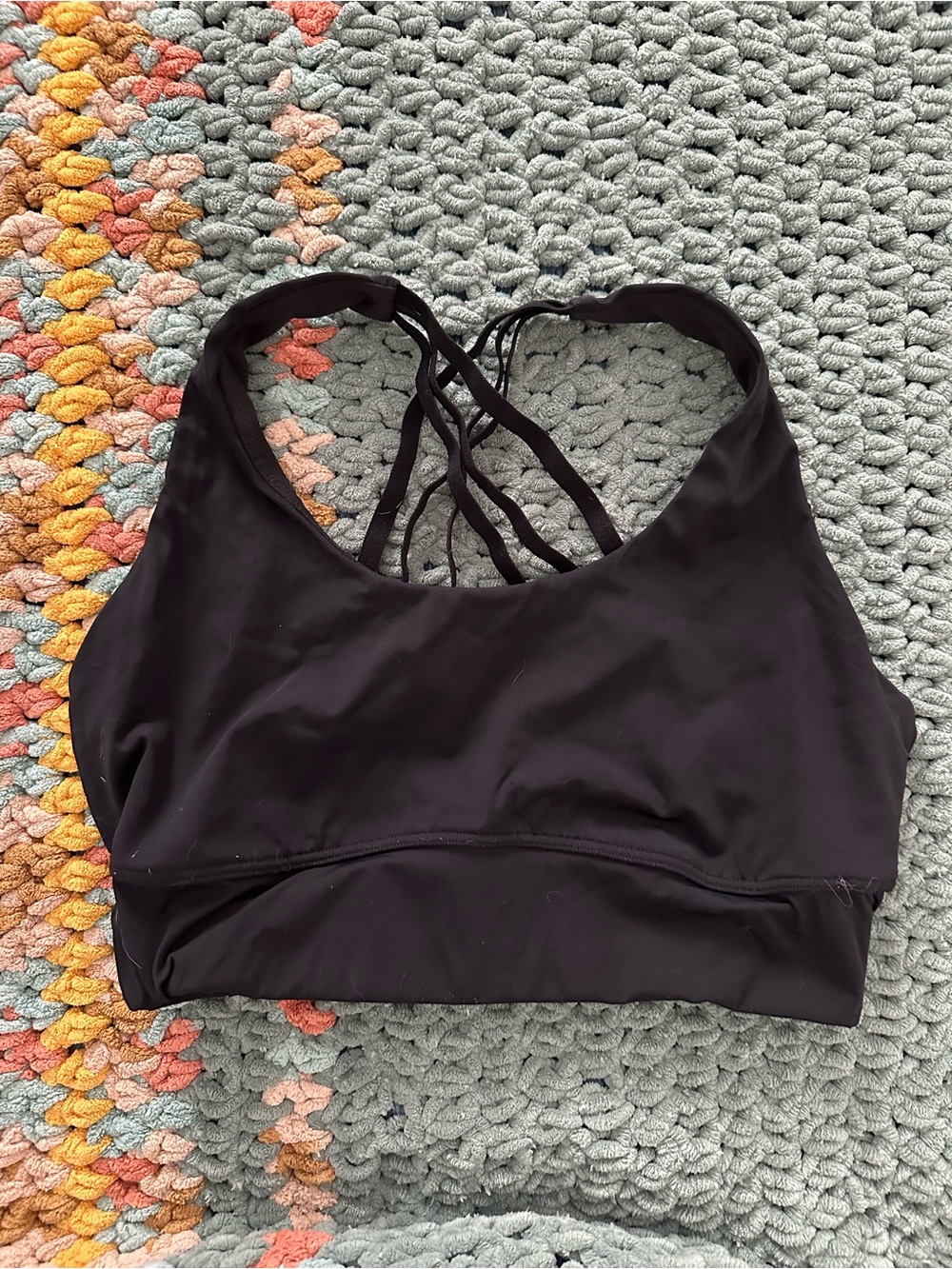 Strappy Back Black Sports Bralette